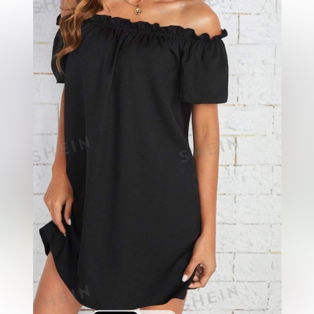 Black strapless sundress